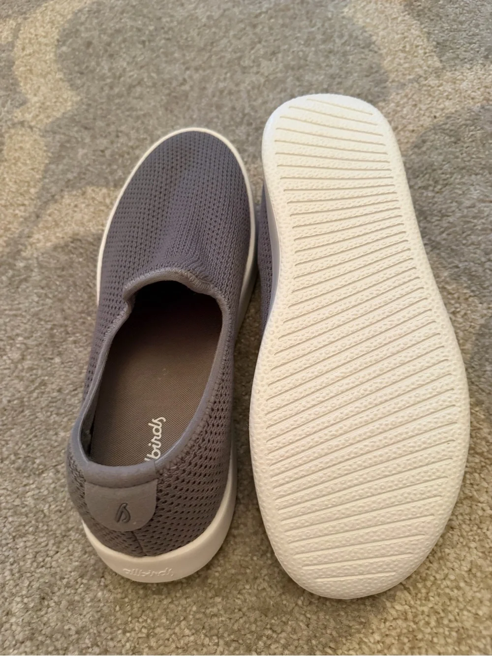 Allbirds Tree Loungers Men’s 9 Gray Slip On Sneakers Eucalyptus Knit Comfort